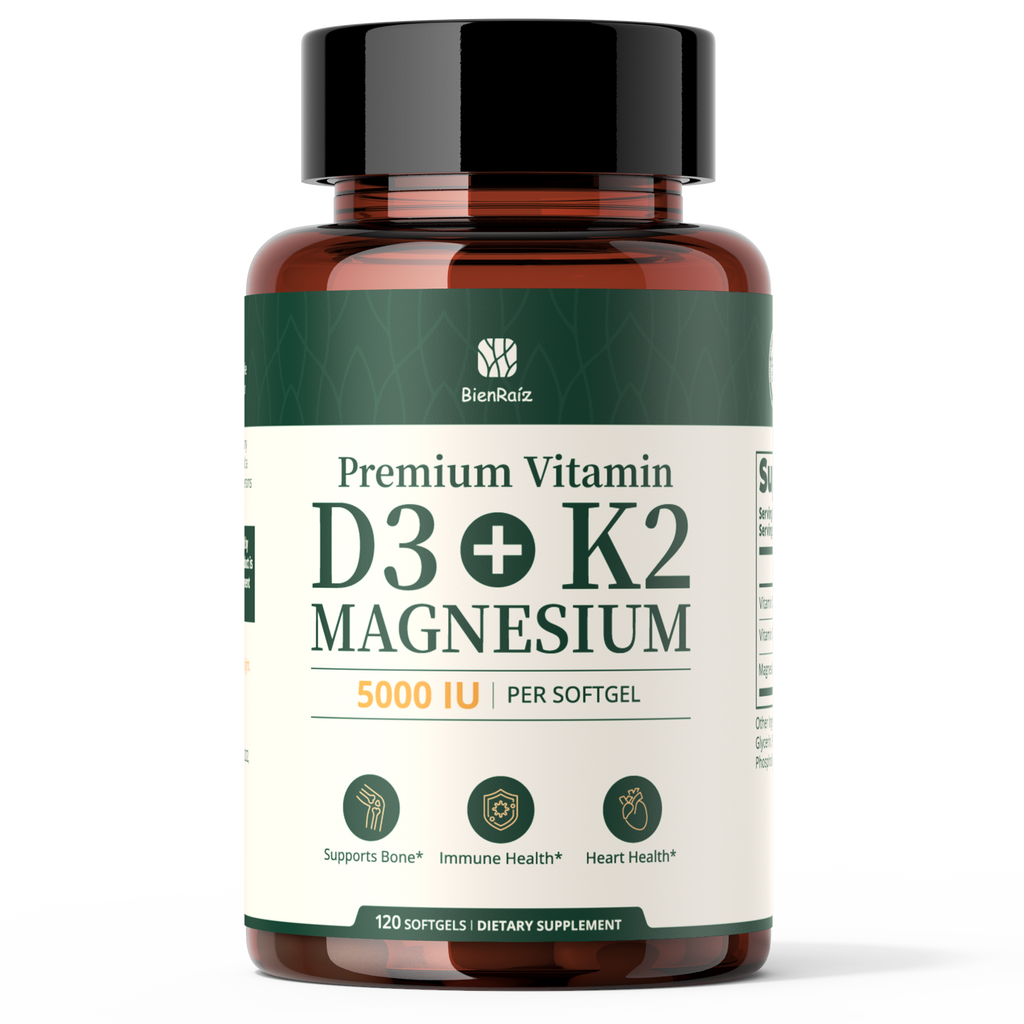 Vitamin D3 K2 5000IU 100mcg MK-7 with Magnesium Glycinate