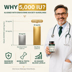 Vitamin D3 5000 IU Softgels, Sunflower Oil, Immune & Bone Support, 120 Caps