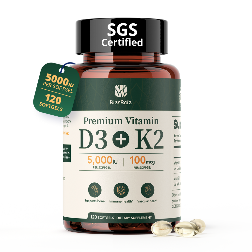 2-in-1 Vitamin D3 K2 Supplement 5000IU 100mcg MK-7