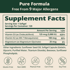 Vitamin D3 K2 5000IU 100mcg MK-7 with Magnesium Glycinate