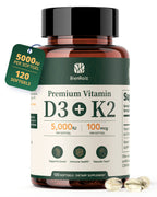 2-in-1 Vitamin D3 K2 Supplement 5000IU 100mcg MK-7