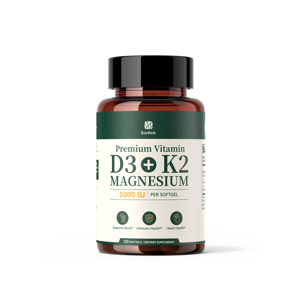 Vitamin D3 K2 5000IU 100mcg MK-7 with Magnesium Glycinate