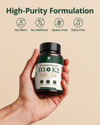 2-in-1 Vitamin D3 K2 Supplement 5000IU 100mcg MK-7