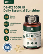 Vitamin D3 K2 5000 IU 100mcg MK-7